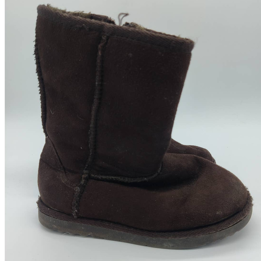 Girls Brown Faux Fur/Suede Boots Sz 10 Toddler Winter Warm Kohls Lil Rachel Kids